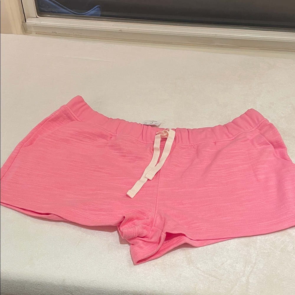 J. Crew Pink Terry Lounge Shorts with Drawstring